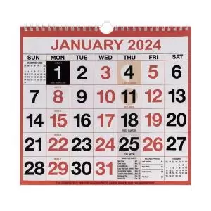 Image of Wirebound Month To View Calendar 249x231mm 2024 KFYC2224 KFYC2224