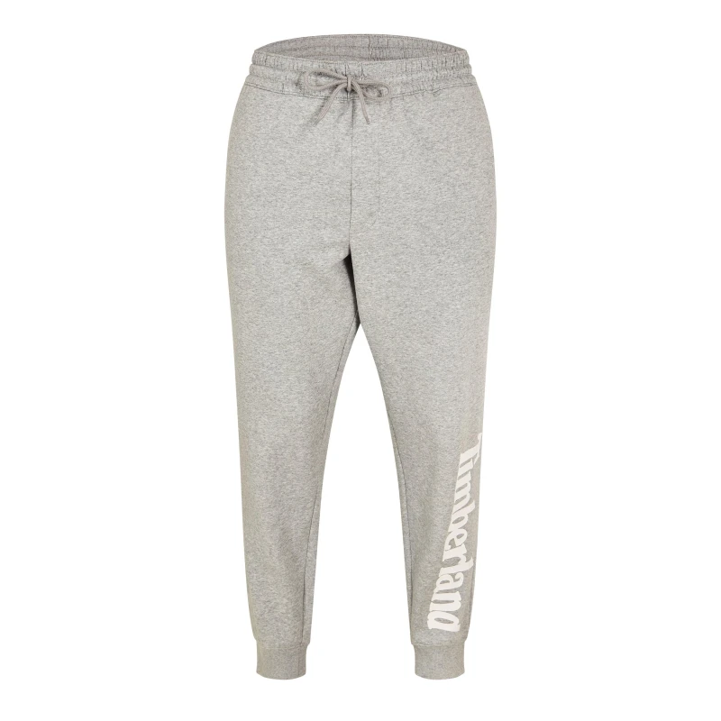 Image of Timberland Mens Logo Sweatpant Closed Hem Fleece Joggers Med Grey Hthr male XL