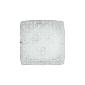 Image of Fan Europe PAMELA LED Patterned Glass Flush Ceiling Light White 1480lm 4000K 30x30cm