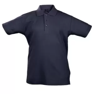 Image of SOLS Kids Unisex Summer II Pique Polo Shirt (10yrs) (Navy)