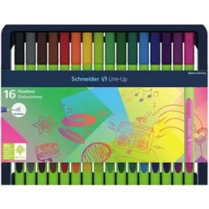 Image of Schneider 191092 K-Box 16x FL Line-Up 0,4 Fineliner Black, Green, Blue, Violet, Pink, Red, Orange, Silver-grey, Mahogany, Gold 0.4mm 16 pc(s)