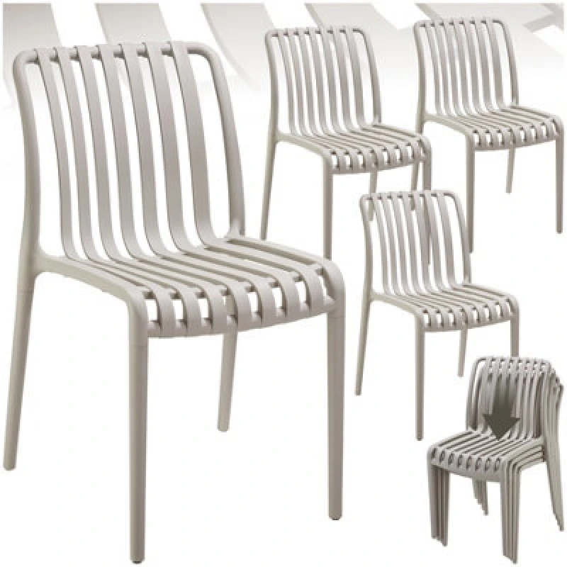Image of tectake Garden Chairs Alcudia in Taupe Size: 4 Person Taupe Unisex 4 Person