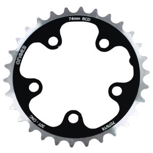 image of ETC Chainring Alloy CNC 110mm 5 Bolt 46 Teeth Silver/Black