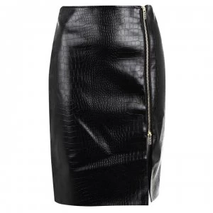 Image of Biba Croc PU Skirt - Black