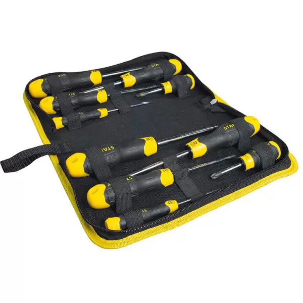 Image of Stanley 10 Piece Cushion Grip Screwdriver Set
