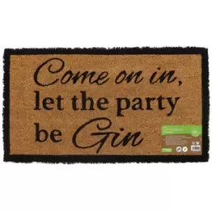 Image of Eco-Friendly Novelty Latex Backed Coir Entrance Door Mat, Gin Design