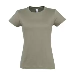 Image of SOLS Womens/Ladies Imperial Heavy Short Sleeve T-Shirt (L) (Khaki)