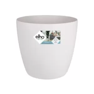 image of Elho Brussels 40cm Round Plastic Indoor Plant Pot with Wheels - White