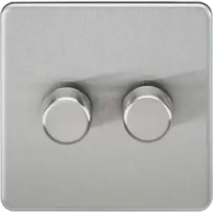 image of MLA Knightsbridge 2 Gang 2-Way 10-200W Trailing Edge Dimmer Brushed Chrome - SF2182BC