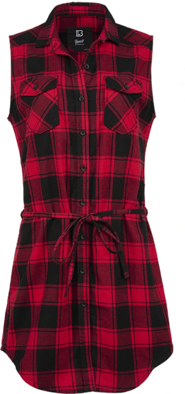 Image of Brandit Gracey Sleeveless Long Shirt Top red Black XXL Women
