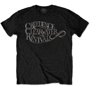 Image of Creedence Clearwater Revival - Vintage Logo Unisex Large T-Shirt - Black
