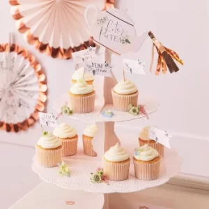 Image of Ginger Ray Floral Tea Pot Cake Stand Light Pink