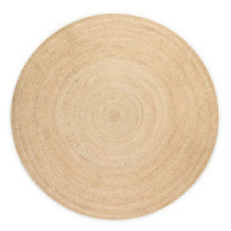 Image of THE RUGS Jute Braided Round Rangpur Natural Rug Handwoven Flatweave in Cream Size: 140cm diameter Cream Unisex 140cm diameter