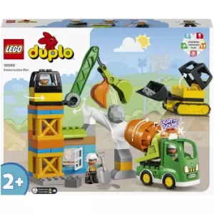 image of LEGO DUPLO Town: Construction Site Set with Toy Crane (10990)