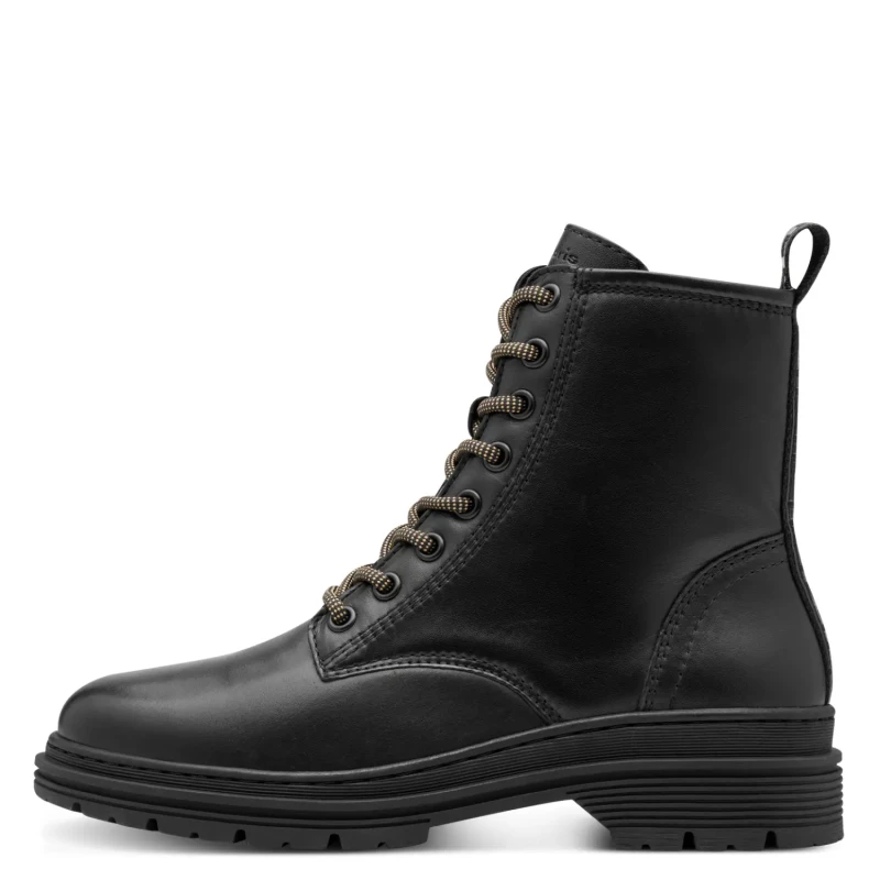 Image of tamaris Lace-Up Ankle Boots in Leather Black Women 36 (3.5);38 (5);41 (7)