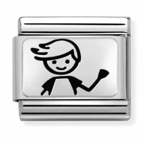 Image of Nomination CLASSIC Silvershine Illustrated Boy Charm 330109/48