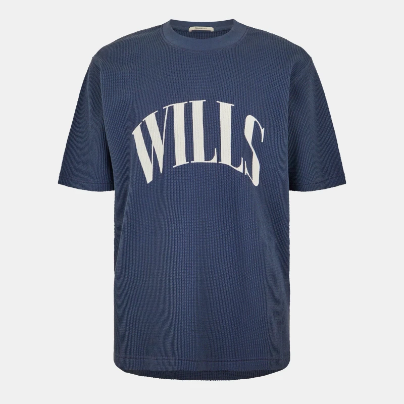 Image of Jack Wills Mens JW Waffle Graphic Regular Fit T-Shirt Night Sky male S