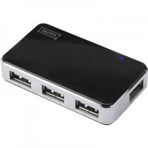 Image of Digitus DA-70220 4 ports USB 2.0 hub Black, Silver