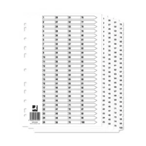 image of Q-Connect A4 1-100 Mylar Index (Pack of 10) KF97059Q