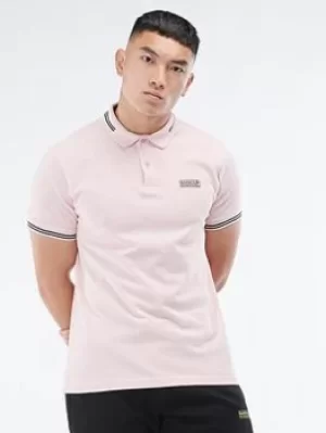 image of Barbour International Essential Tipped Polo Shirt, Pink Size XL Men