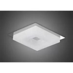 image of Marcel Bulbs 6W LED recessed ceiling light square 3000K IP44, 550lm, polished chrome/frosted acrylic