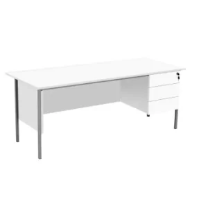 image of Eco 18 1800 X 750 4 Leg Rectangular Desk 3D Pedestal White-Black