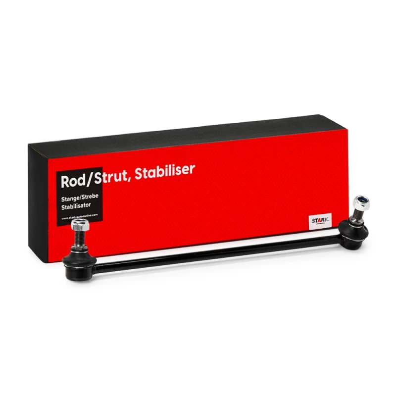 Image of STARK SKST-0230177 Anti-roll bar link Front Axle Left, with accessories Steel Link Stabiliser (3229)