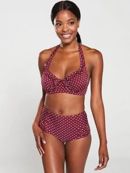 Image of Pour Moi Hotspots Control Bikini Brief - Sangria, Sangria, Size 10, Women