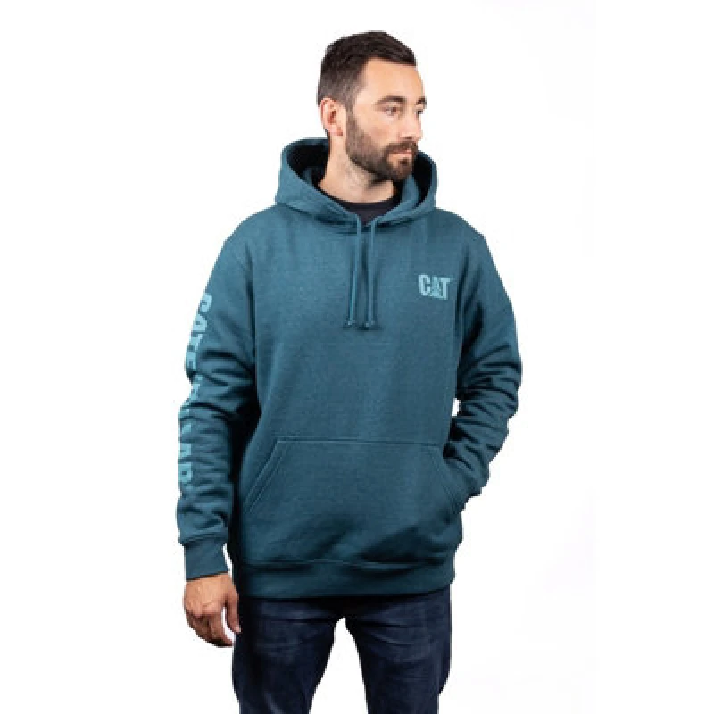 Image of Caterpillar Trademark Banner Hooded Sweatshirt - Brown Brown 2XL