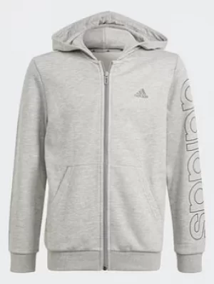 Image of adidas Essentials Hoodie, Grey/Black, Size 11-12 Years