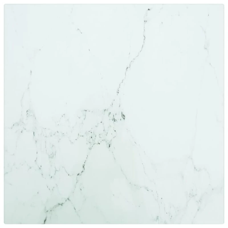 Image of VIDAXL Table Top White 30x30cm 6mm Tempered Glass with Marble Design Vidaxl 8720286055847