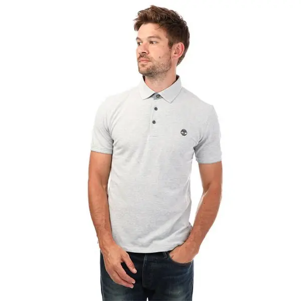 Timberland Oxford Short Sleeve Polo Shirt - Grey XL