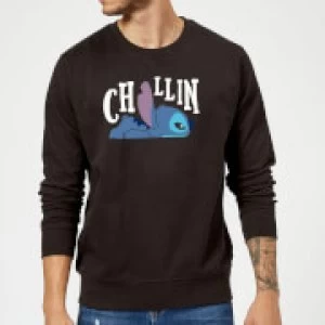 Image of Disney Lilo And Stitch Chillin Sweatshirt - Black