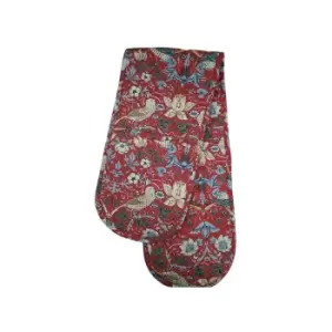 William Morris Strawberry Thief Red Double Oven Glove