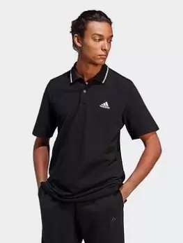 Image of adidas Sportswear Sportswear Essentials Piqué Small Logo Polo Shirt, Black Size M Men
