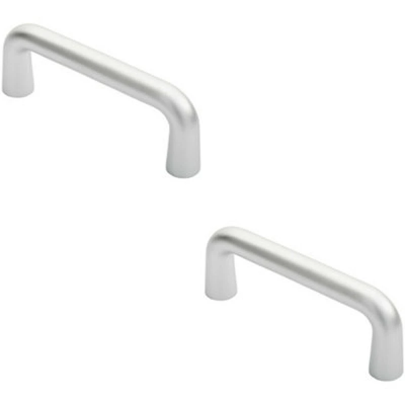 Image of Loops 2x Rounded D Shaped Bar Handle 150 x 22mm Diameter Satin Anodised Aluminium Multi
