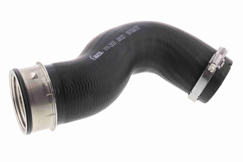 Image of VAICO V10-2833 Turbocharger Hose Rubber with fabric lining, Q+, original equipment manufacturer quality Rubber with fabric lining Charger Intake Hose