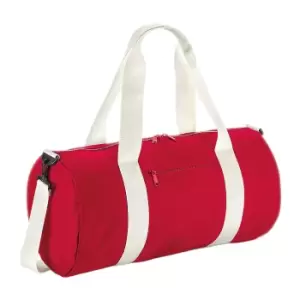 Image of Bagbase Original Barrel Bag (One Size) (Classic Red/Off White)