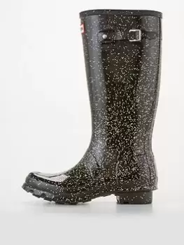 Image of Hunter Original Kids Giant Glitter Wellington Boots, Black, Size 13 Younger