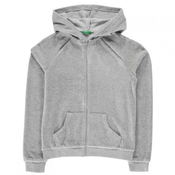 Benetton Velour Hoodie - 501 Grey