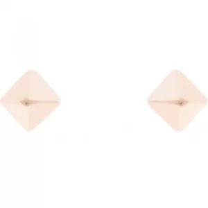 Ladies Karen Millen Rose Gold Plated Geo Stud Earrings