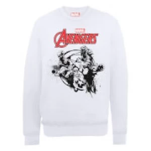 Image of Marvel Avengers Assemble Team Burst Sweatshirt - White - L
