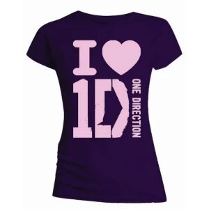 Image of One Direction - I Love Womens Large T-Shirt - Purple