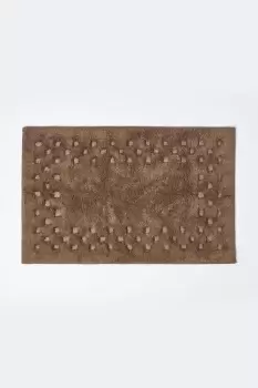 Image of Cotton Check Border Bath Mat