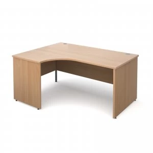 Image of Maestro 25 PL Left Hand Ergonomic Desk 1600mm - Beech Panel Leg Design