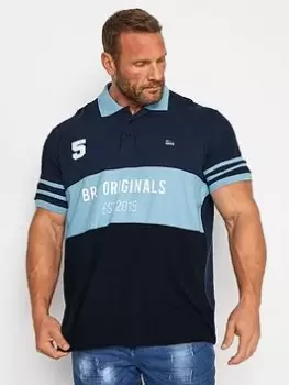 Image of BadRhino Cut & Sew Polo - Blue Size 2XL, Men