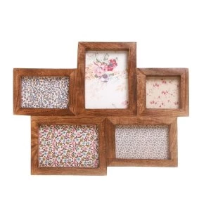 Image of Sass & Belle Dark Wood Photo Frame with 5 Apertures