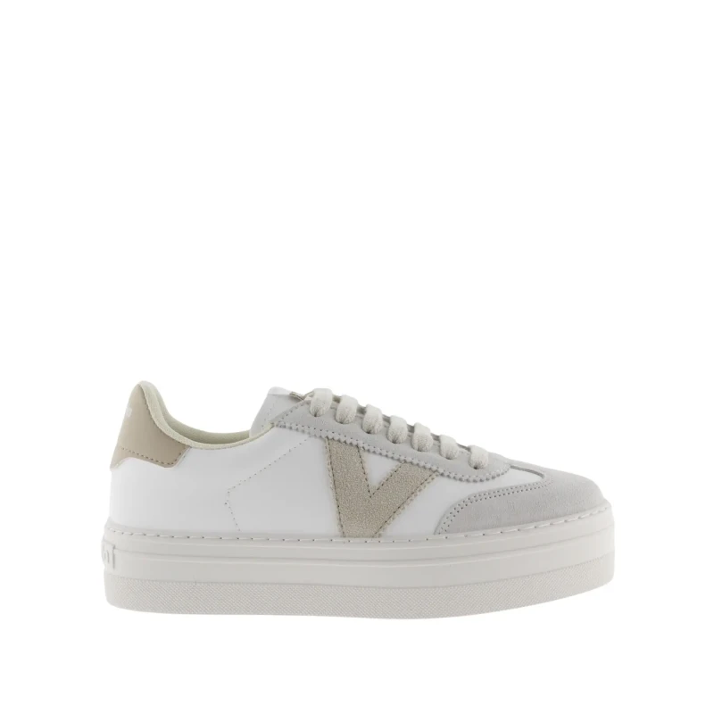 Image of Victoria Womens Trainers Victoria Barcelona Ciclista Efecto Piel & Serraje Beige Female 37