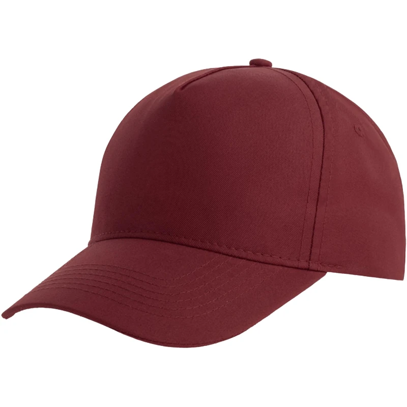 Image of Atlantis Atlantis Men Recy Five Polyester Baseball Cap in Burgundy Burgundy One Size Male 5063703635172