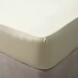 Image of Belledorm Brushed Cotton Extra Deep Fitted Sheet (Double) (Lemon) - Lemon